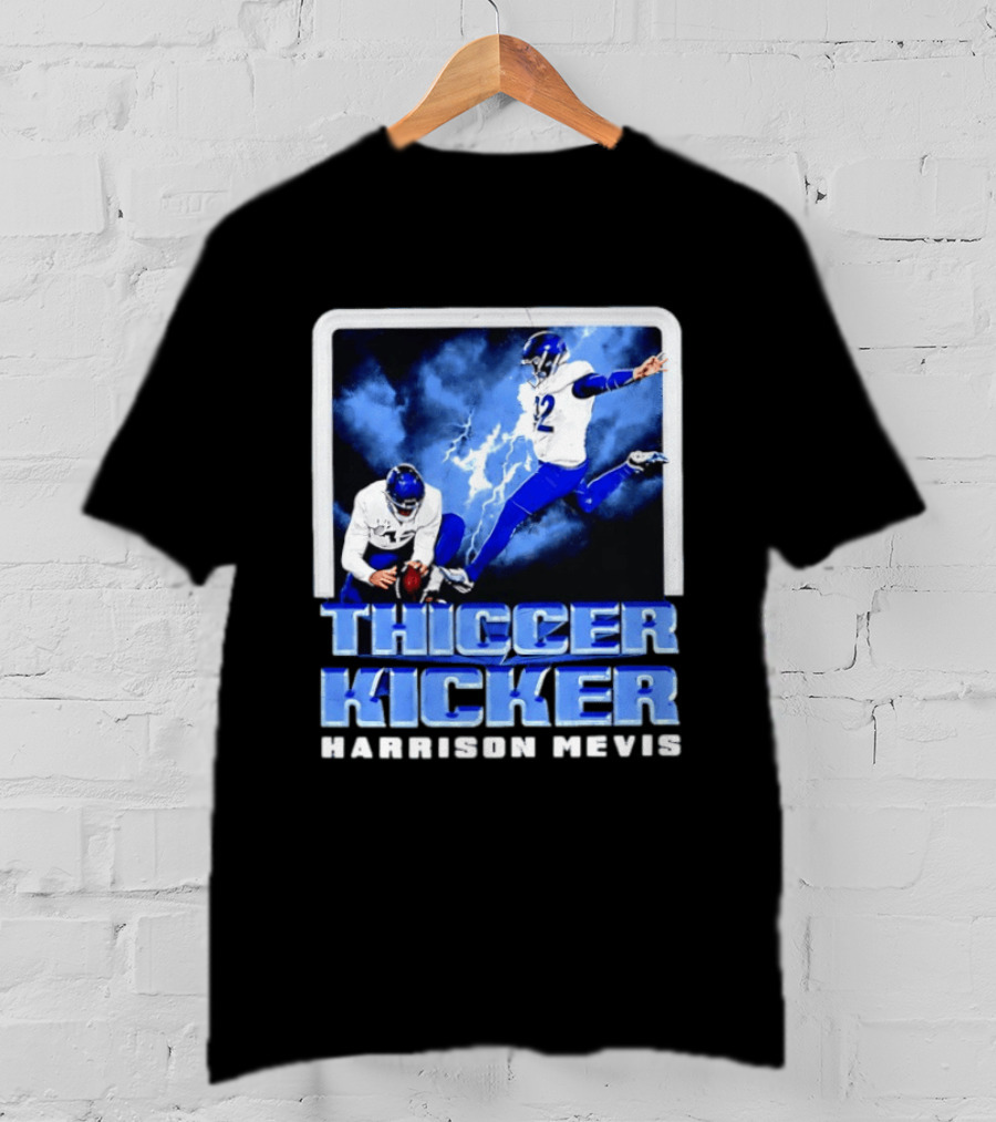 Los Angeles Rams Thiccer Kicker Harrison Mevis Football Action T-Shirt