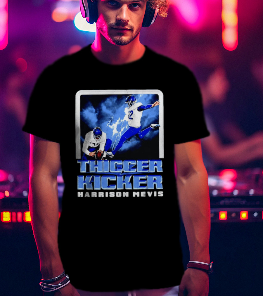 Los Angeles Rams Thiccer Kicker Harrison Mevis Football Action T-Shirt