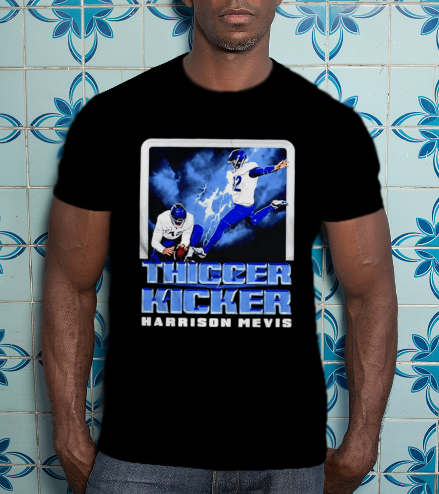Los Angeles Rams Thiccer Kicker Harrison Mevis Football Action T-Shirt