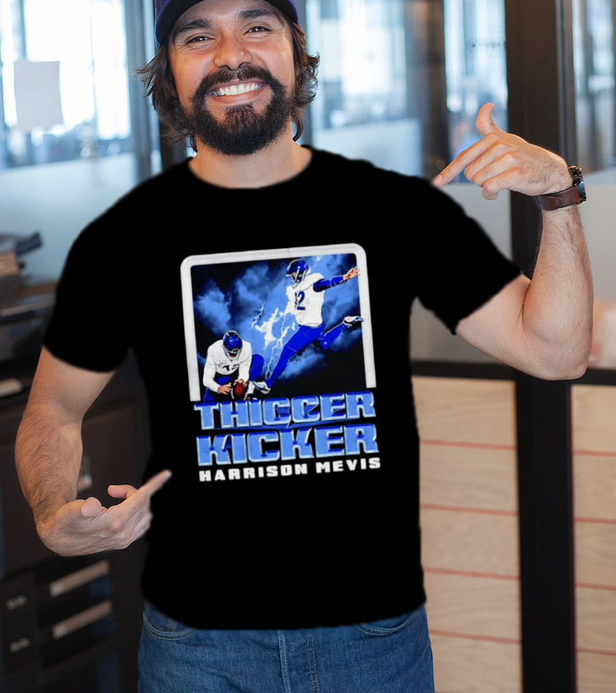 Los Angeles Rams Thiccer Kicker Harrison Mevis Football Action T-Shirt