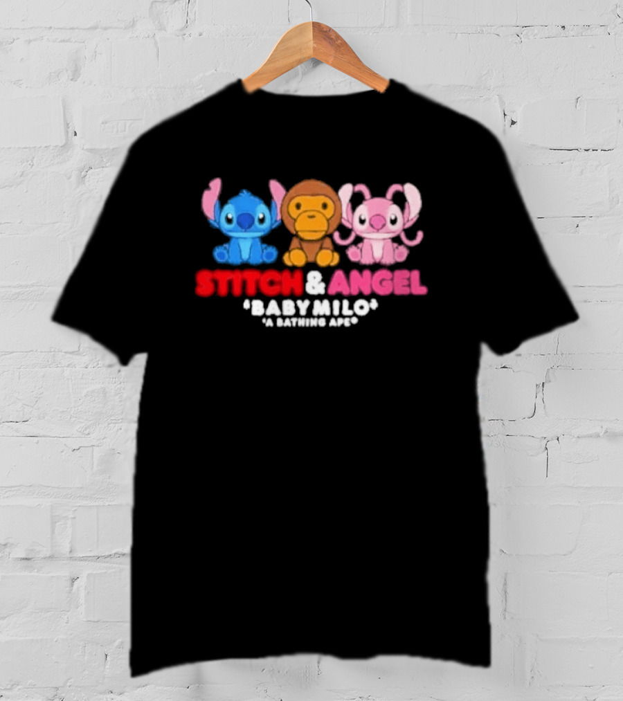 Bape X Disney Stitch Angel Baby Milo Collaboration 2026 T-Shirt