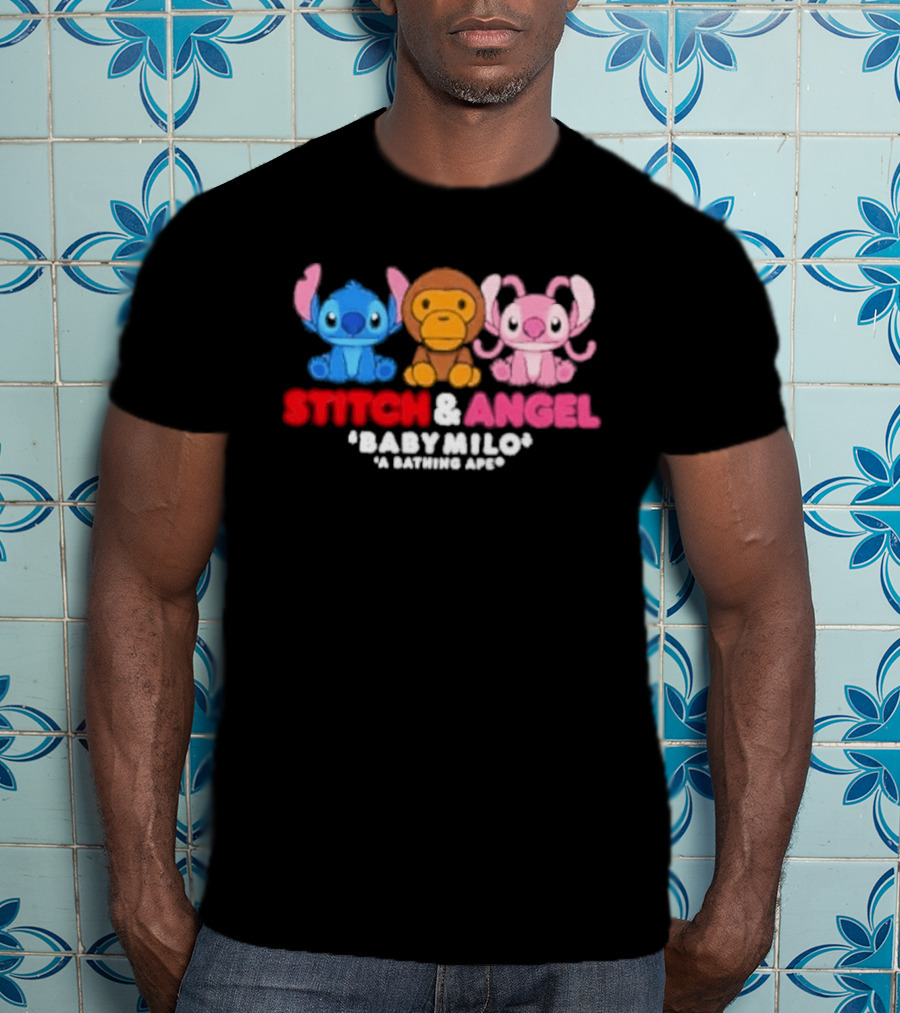 Bape X Disney Stitch Angel Baby Milo Collaboration 2026 T-Shirt
