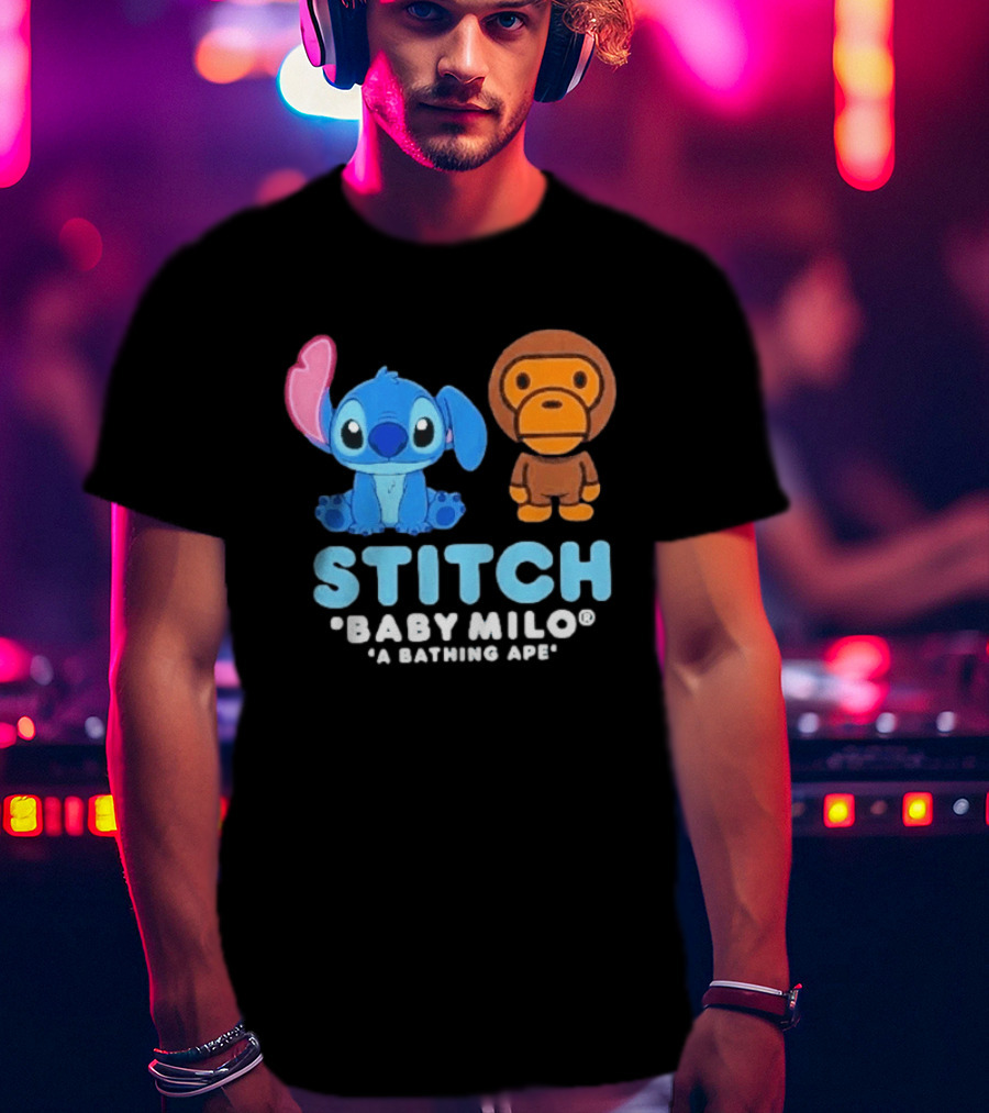 Bape X Disney Stitch Baby Milo A Bathing Ape Collab 2026 T-Shirt