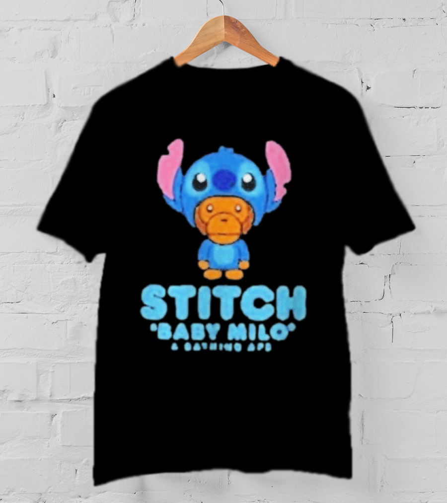 Original Bape X Disney Stitch Baby Milo Collaboration 2026 T-Shirt