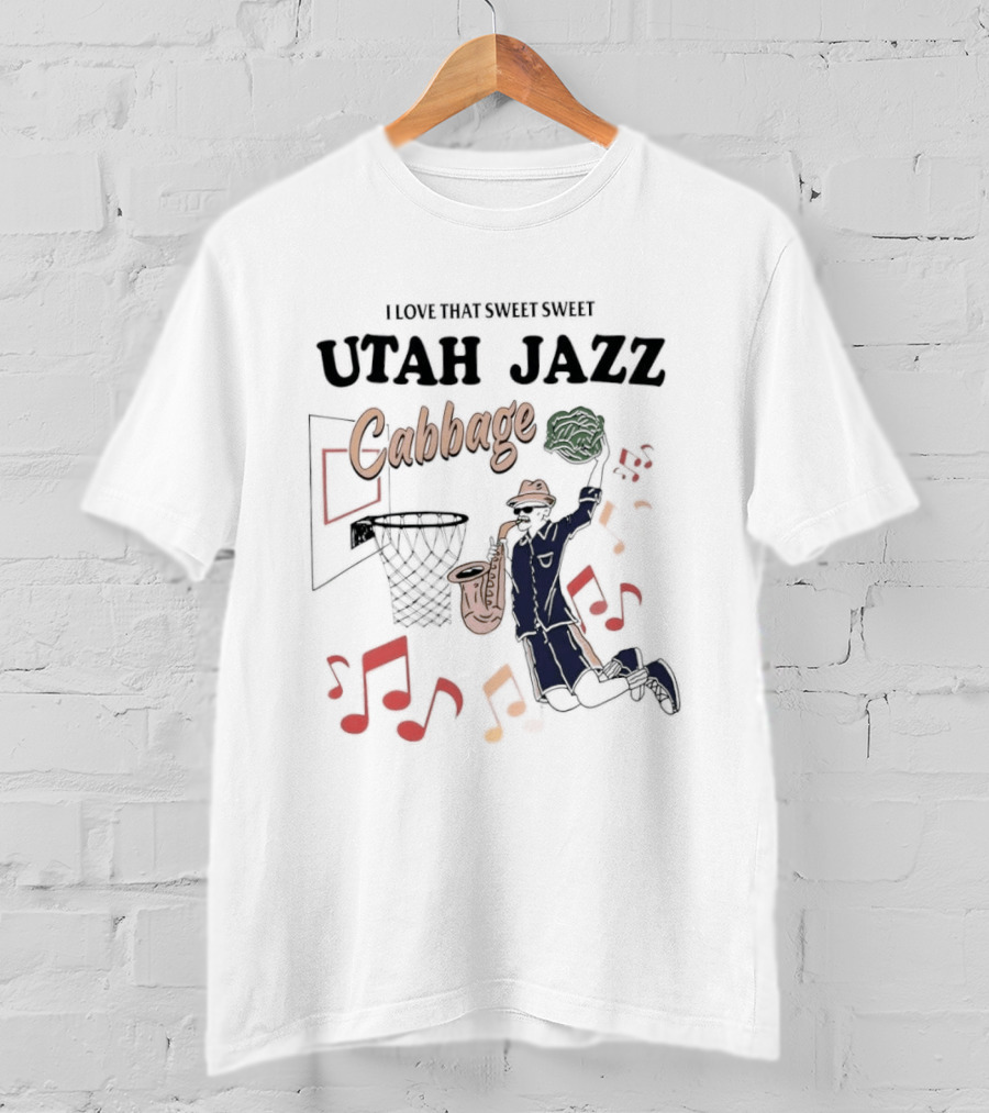 Sweet Sweet Utah Jazz Cabbage Music Basketball Player Scene T-Shirt