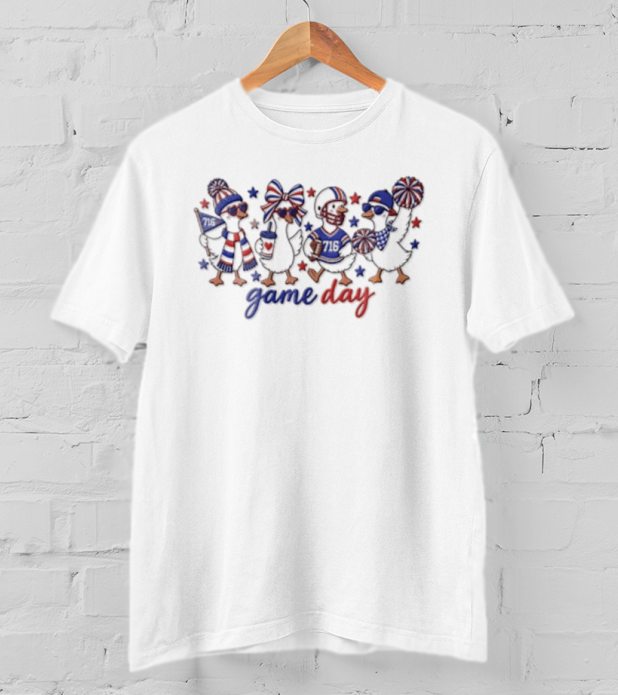 Silly Goose Buffalo Football Game Day Cheerful Team Spirit T-Shirt