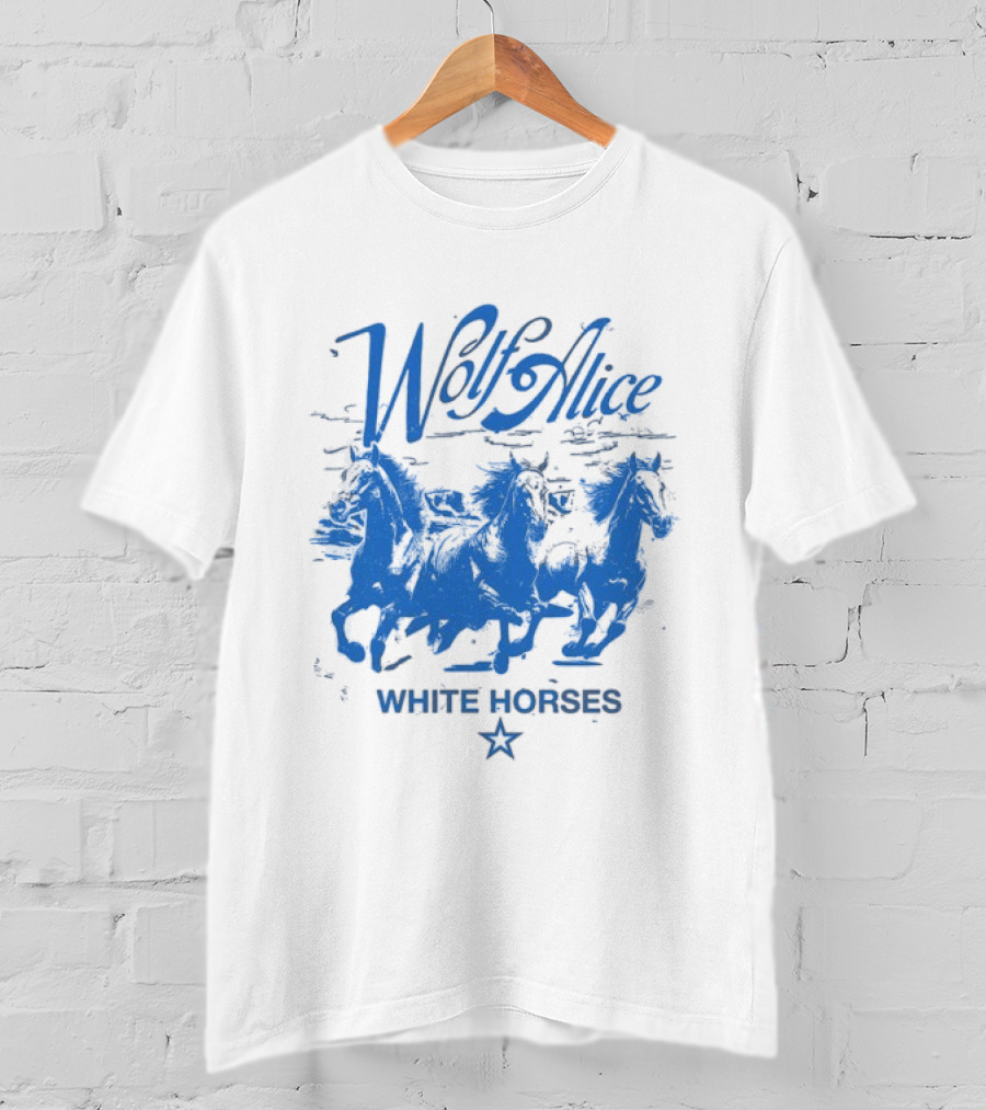 Wolf Alice Blue White Horses Star T-Shirt