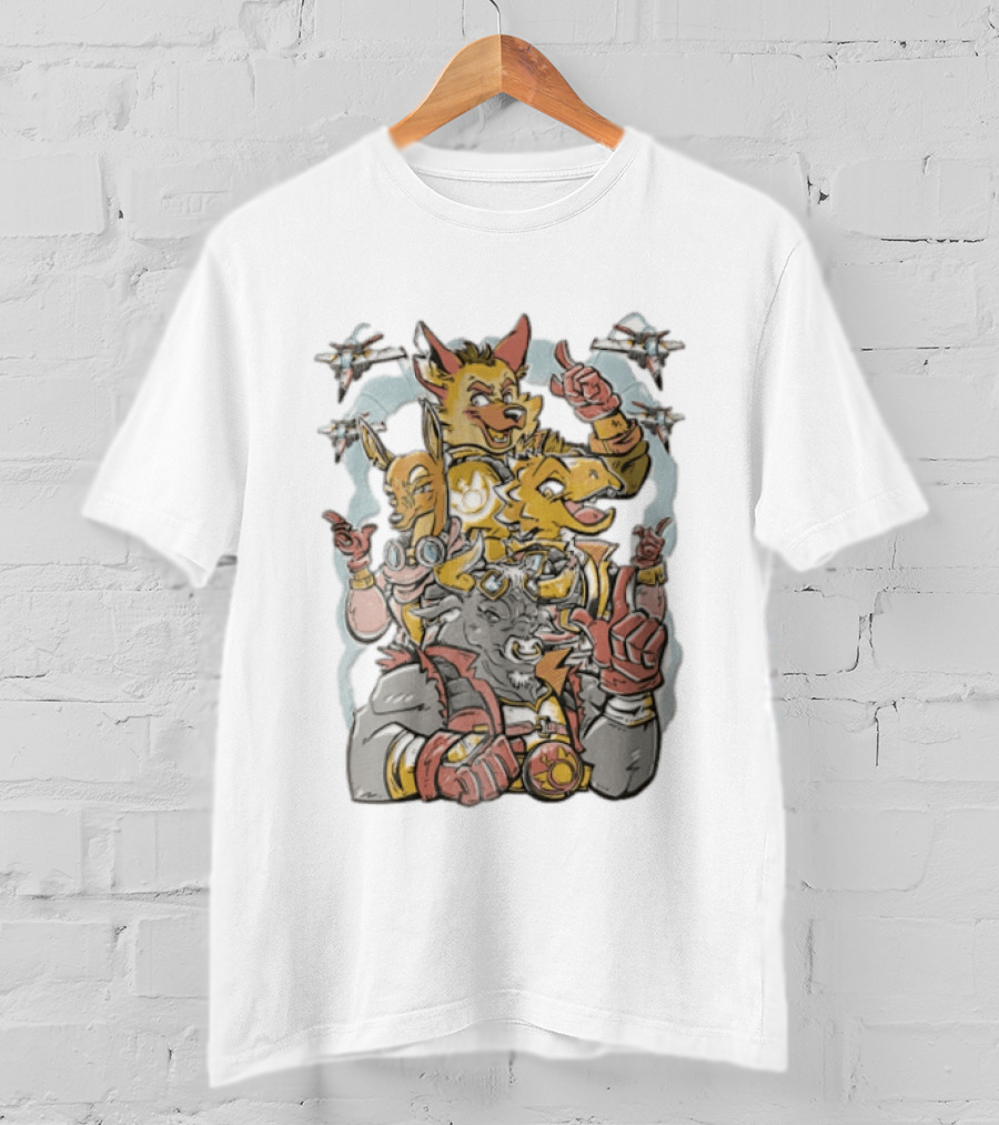 Star Fox Team Characters Thumbs Up Fighter Jets Gaming Adventure T-Shirt