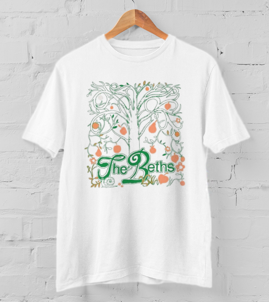 The Beths Fruit Tree Art Green Orange T-Shirt