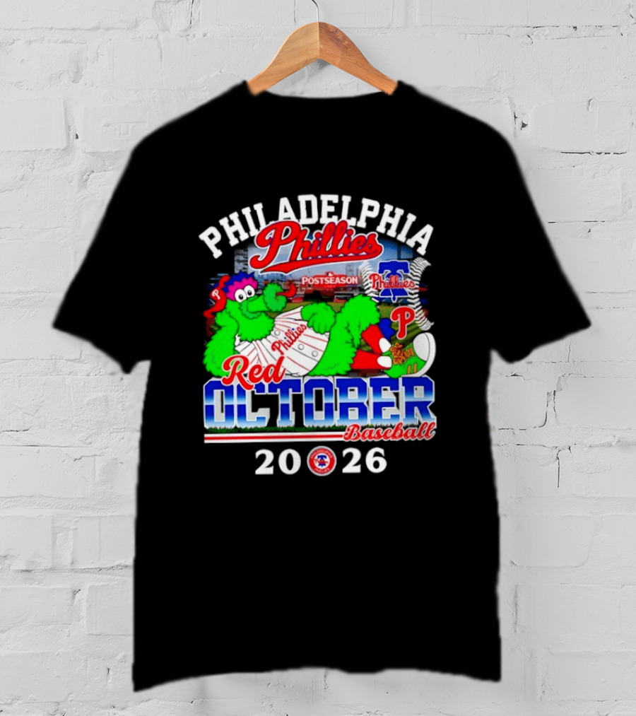 Philadelphia Phillies 2026 Red October Postseason Baseball T-Shirt