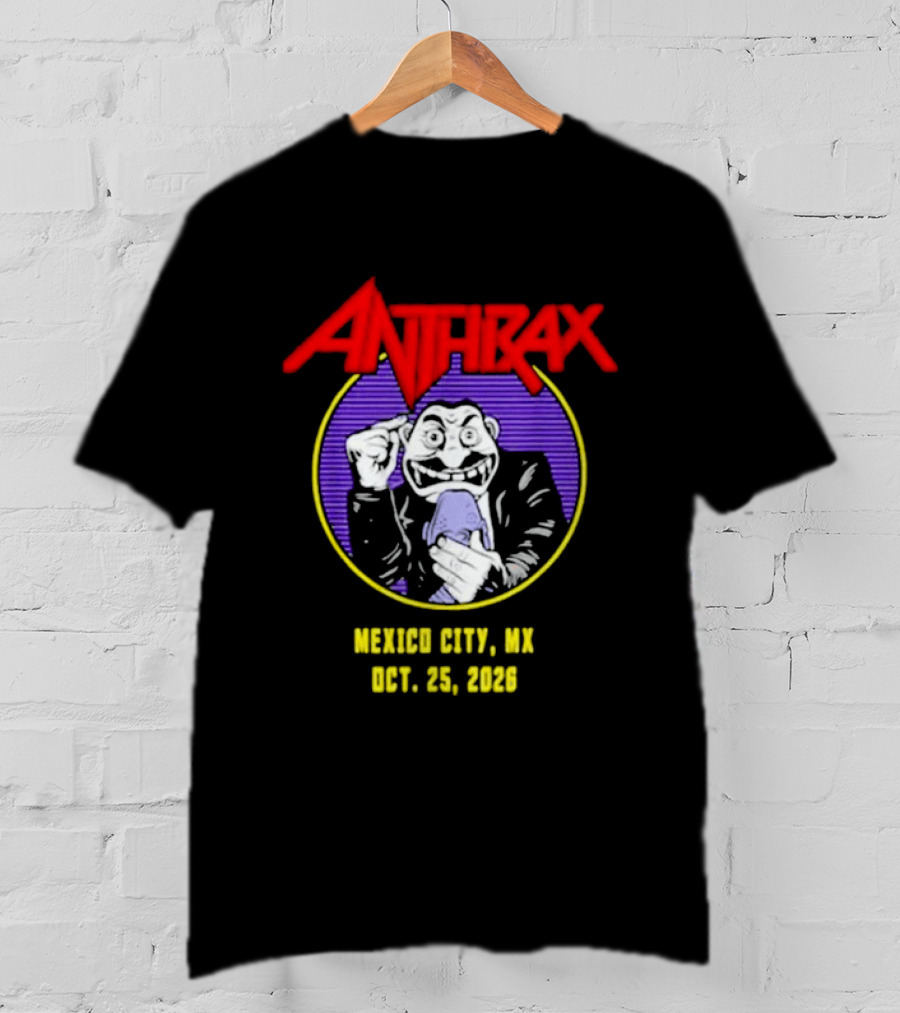 Anthrax Mexico City MX October 25 2026 World Tour Event T-Shirt