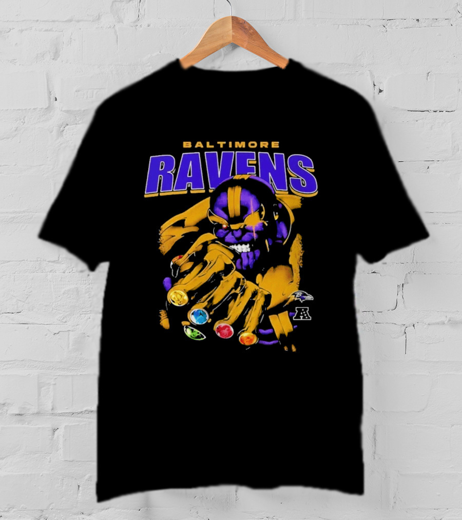 Baltimore Ravens Thanos Gauntlet Infinity Stones AFC T-Shirt