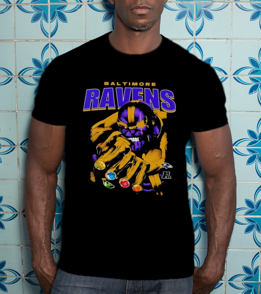 Baltimore Ravens Thanos Gauntlet Infinity Stones AFC T-Shirt