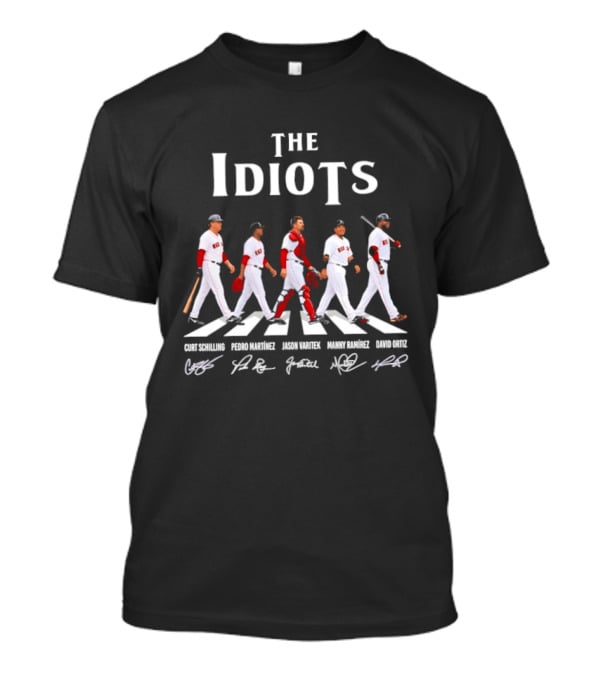 Boston Red Sox The Idiots Abbey Road Baseball Players Signatures T-Shirt