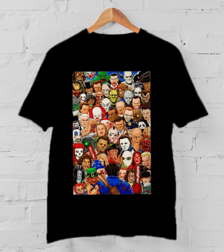 Horror Movie Icons Collage Halloween 2026 Collection T-Shirt