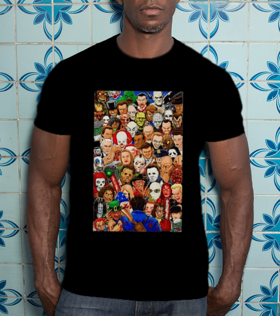 Horror Movie Icons Collage Halloween 2026 Collection T-Shirt