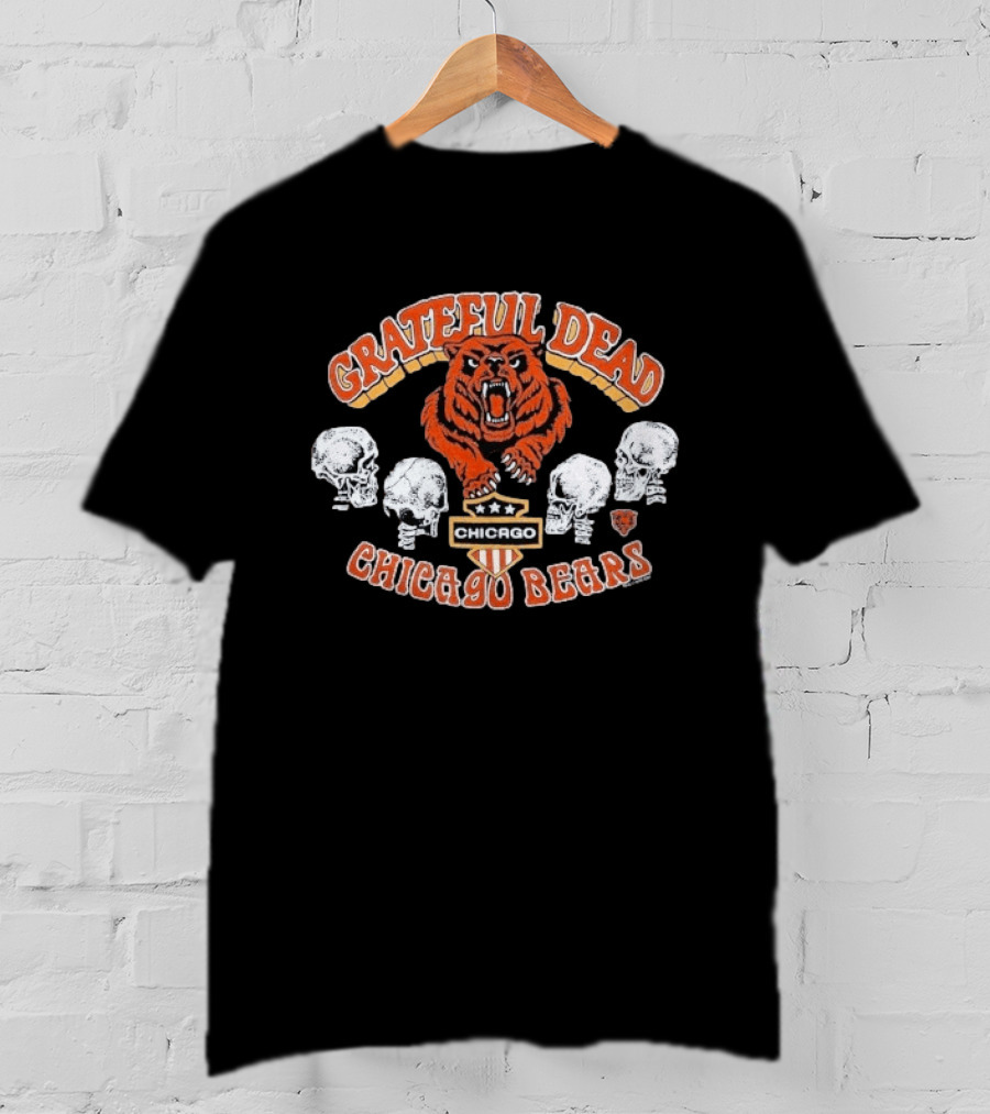 Grateful Dead Chicago Bears Skulls Collaboration T-Shirt
