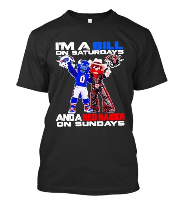 Buffalo Bills And Texas Tech Red Raiders Football Weekend Mascots Fan T-Shirt
