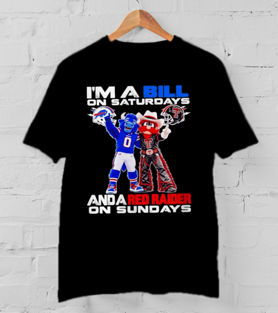 Buffalo Bills And Texas Tech Red Raiders Football Weekend Mascots Fan T-Shirt