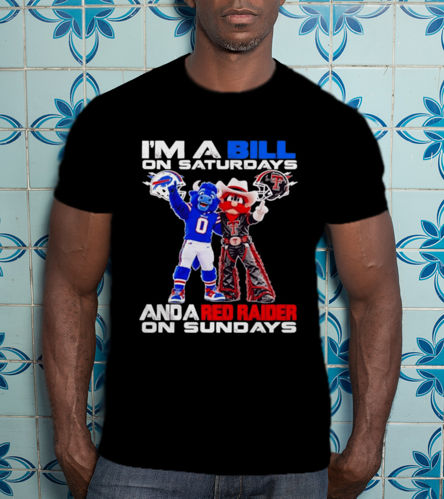 Buffalo Bills And Texas Tech Red Raiders Football Weekend Mascots Fan T-Shirt