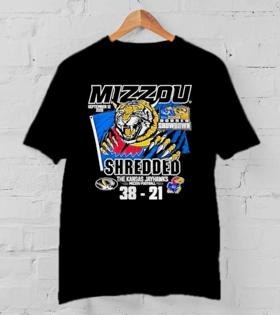 Mizzou Tigers Football Shredded Victory Over KU 2026 Score T-Shirt