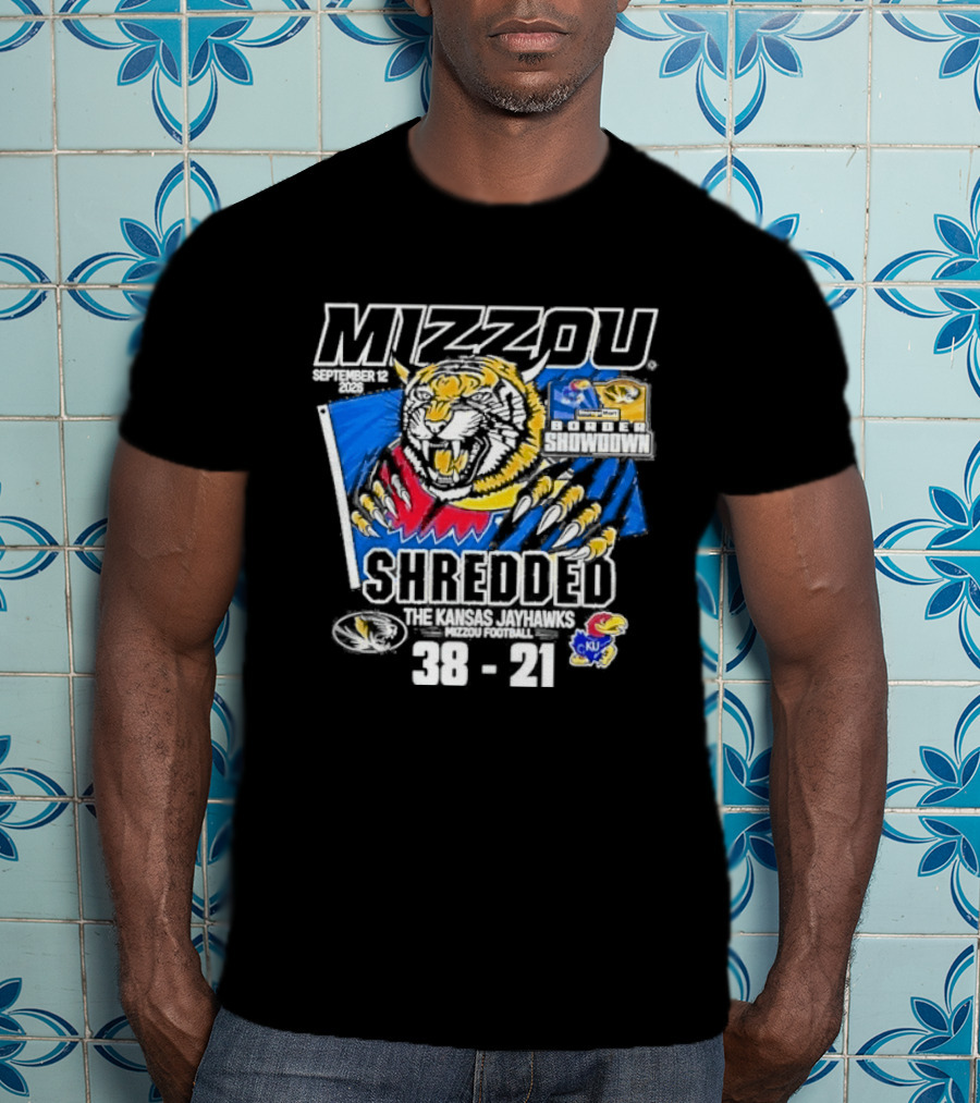Mizzou Tigers Football Shredded Victory Over KU 2026 Score T-Shirt