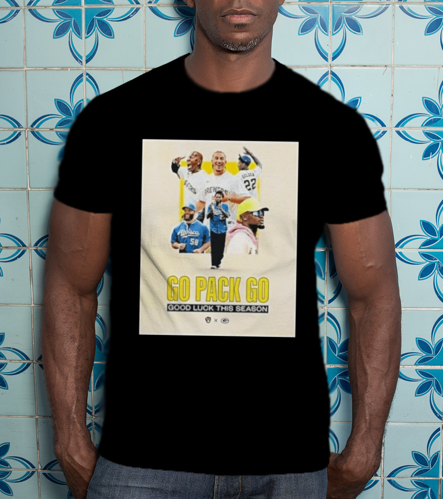 Go Pack Go Brewers Good Luck This Season Packers Sports Collaboration Vintage Vibe T-Shirt