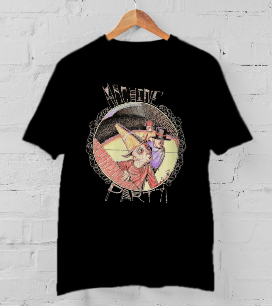 Machine Party Heads Up Comic Style Characters Retro Scene T-Shirt