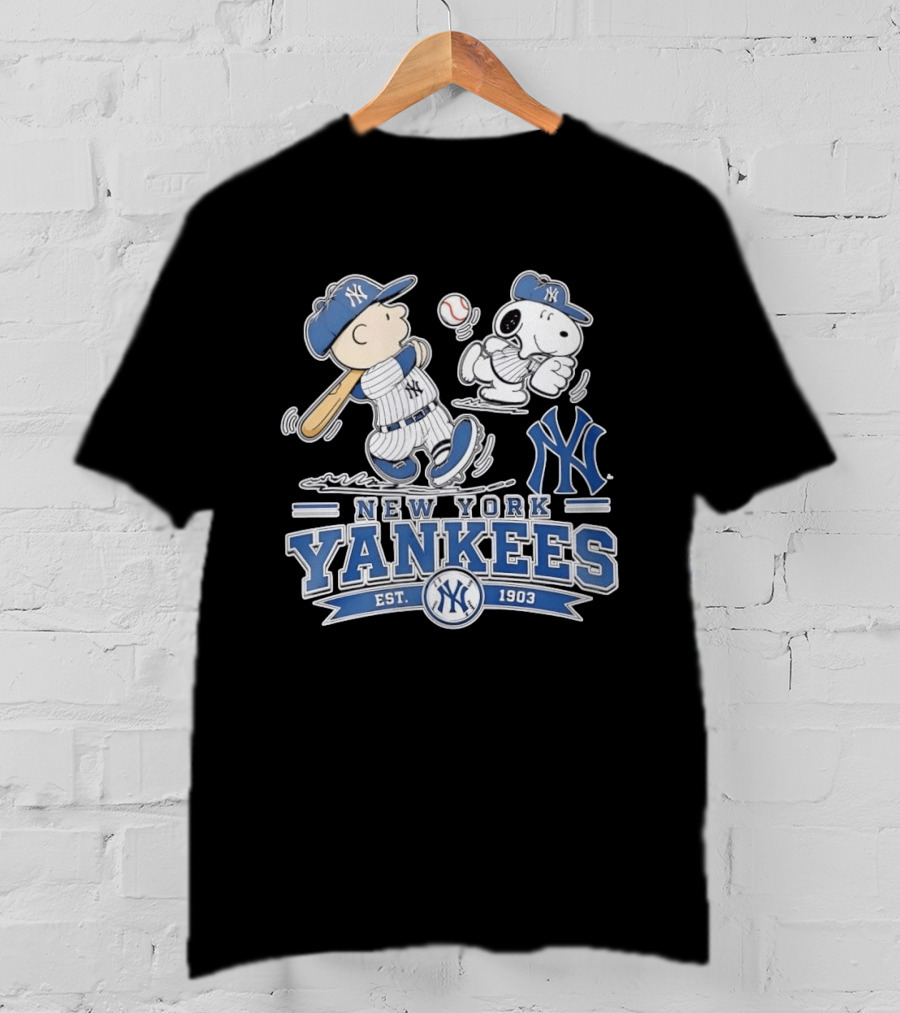 Charlie Brown Snoopy New York Yankees Est 1903 T-Shirt