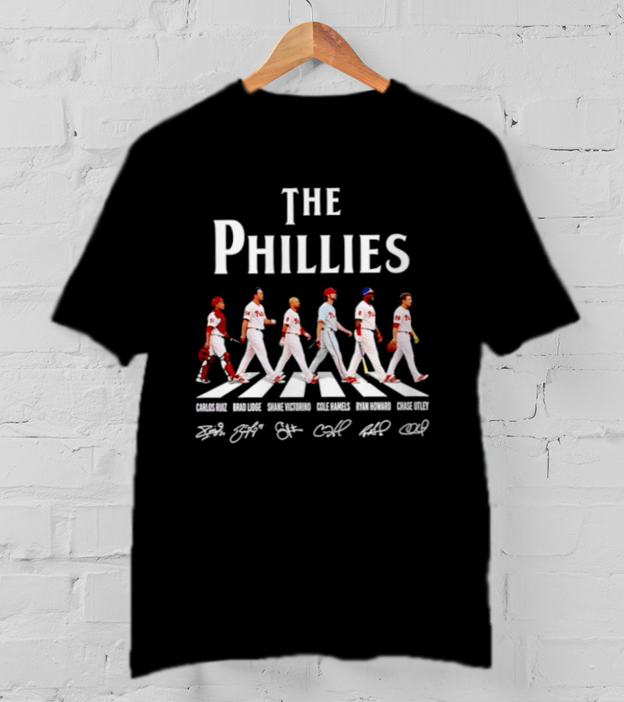 Philadelphia Phillies Abbey Road Player Signatures T-Shirt
