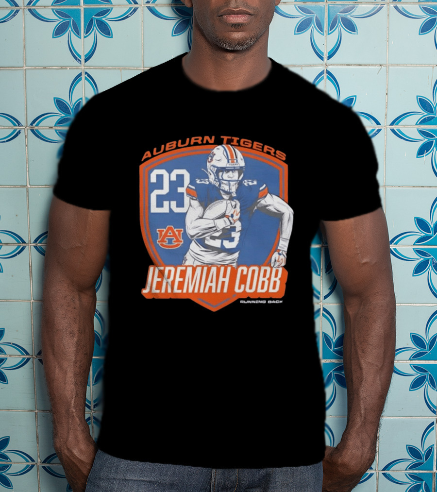 Jeremiah Cobb 23 Auburn Tigers Running Back Football Player T-Shirt