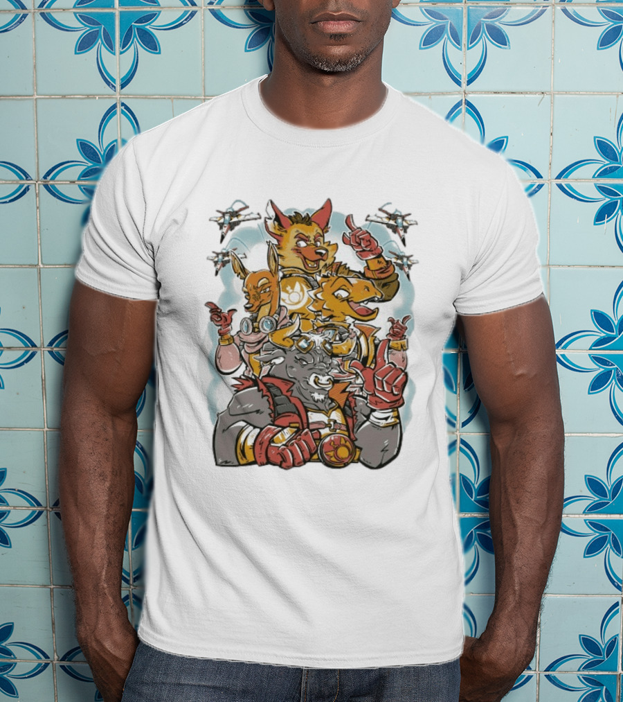 Chuhai Labs Bombs Away Anthro Pilot Team With Fighter Jets T-Shirt