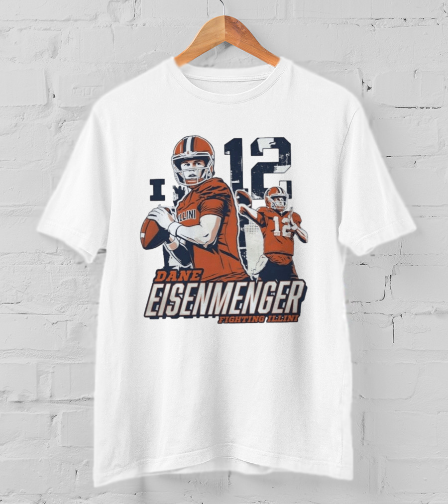 Dane Eisenmenger No 12 Illinois Fighting Illini Football T-Shirt