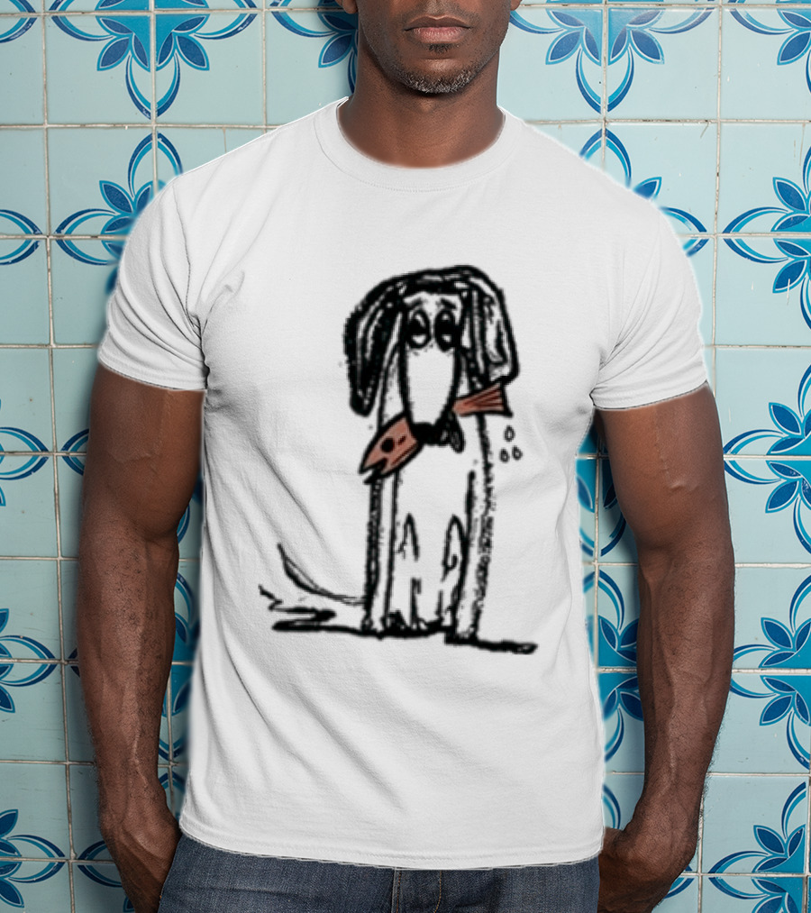Leftover Salmon Good Dog Fish Band Artful Canine With Fish Collar T-Shirt