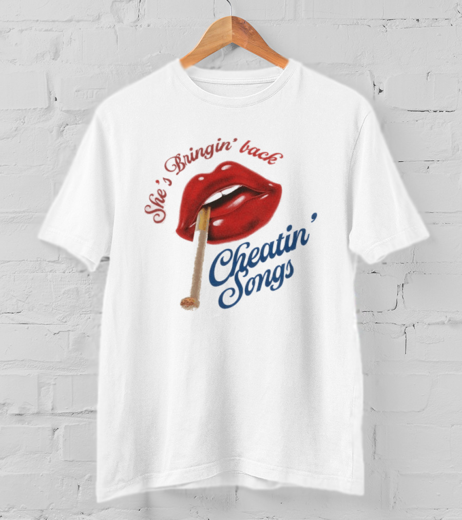 Midland She's Bringin' Back Cheatin' Songs Red Lips Matchstick T-Shirt