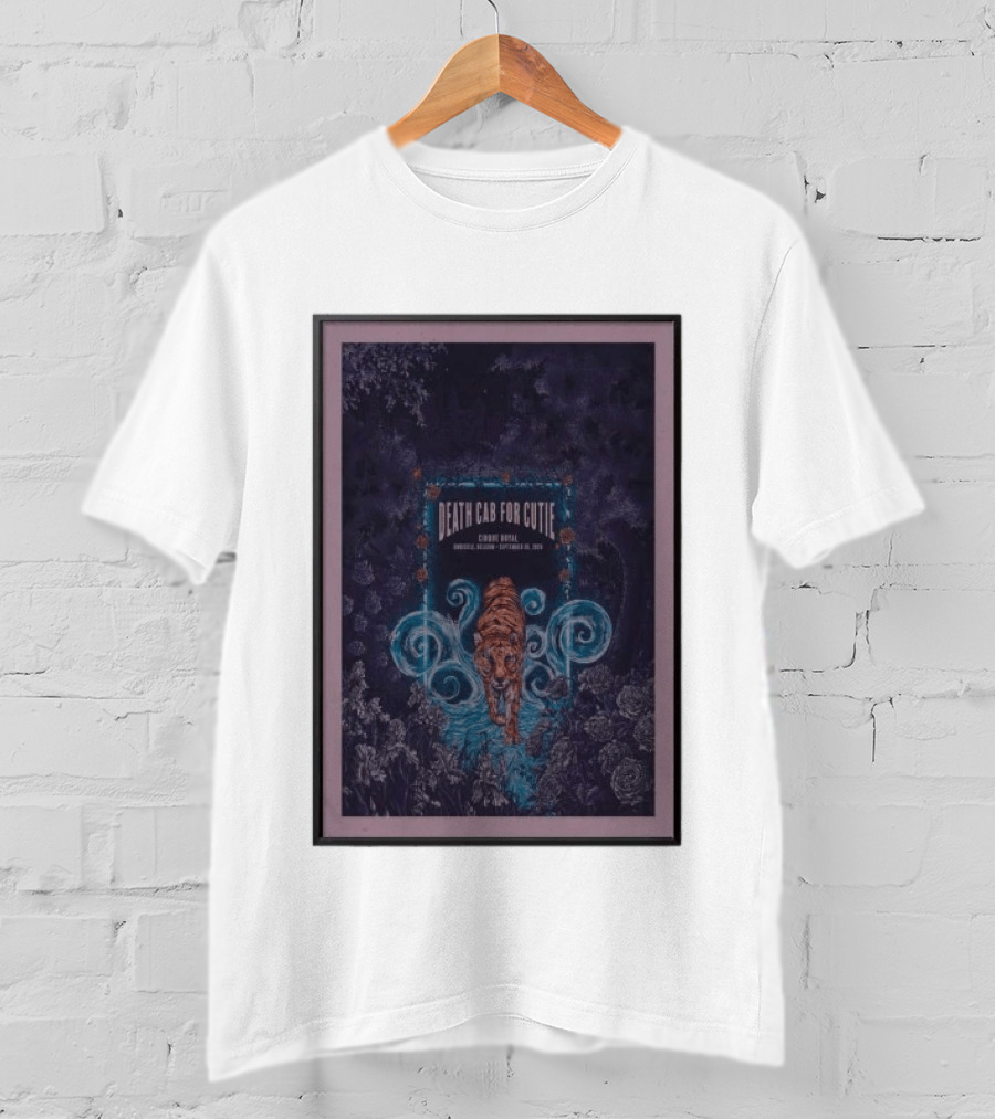 Death Cab For Cutie Cirque Royal Brussels September 30 2026 Tiger And Floral T-Shirt