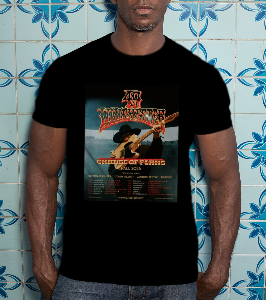 49 Winchester Change Of Plans Tour Fall 2026 Brendan Walter Colby Acuff Landon Smith Briscoe T-Shirt