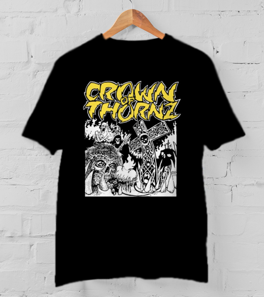Crown Of Thornz Beyond Human Store No Remorse Graphic Text Cross T-Shirt