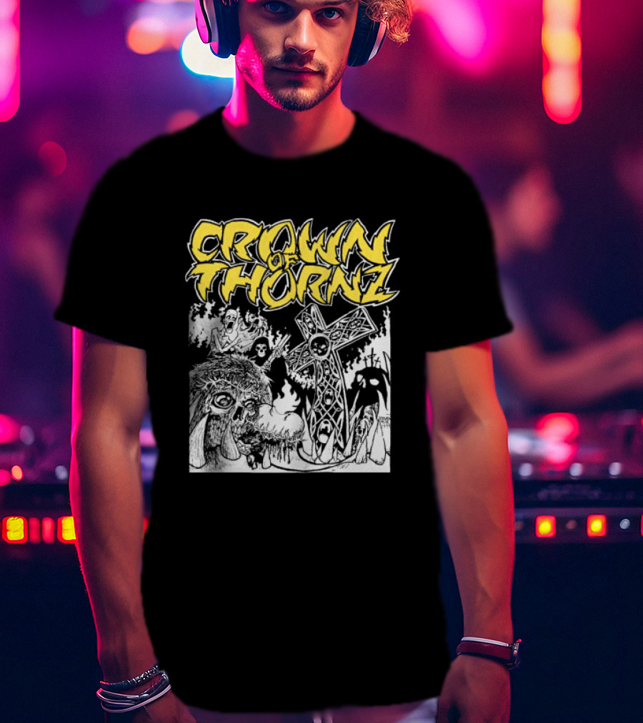 Crown Of Thornz Beyond Human Store No Remorse Graphic Text Cross T-Shirt