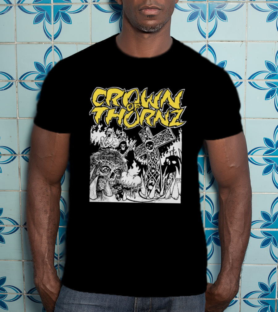 Crown Of Thornz Beyond Human Store No Remorse Graphic Text Cross T-Shirt