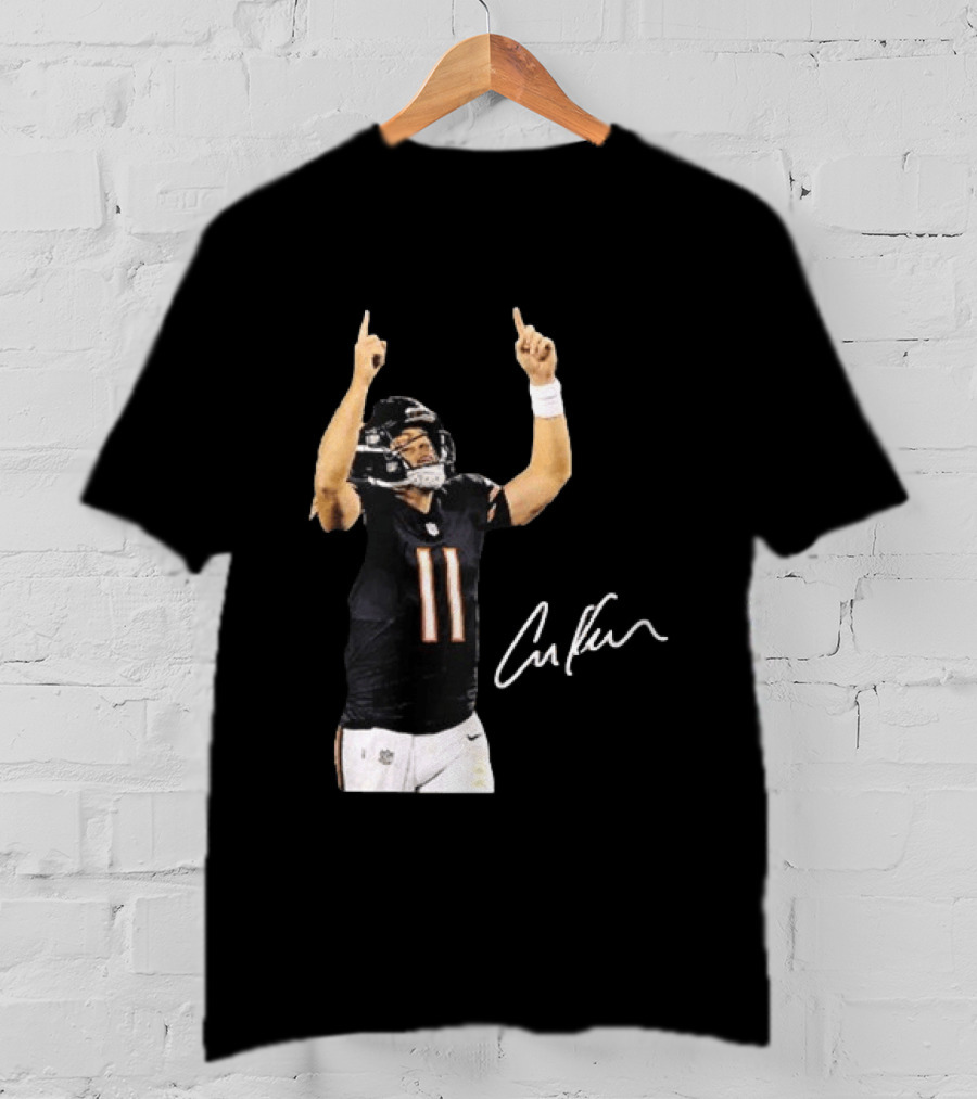 Case Keenum 11 Chicago Bears Football Player Signature Pointing Up T-Shirt