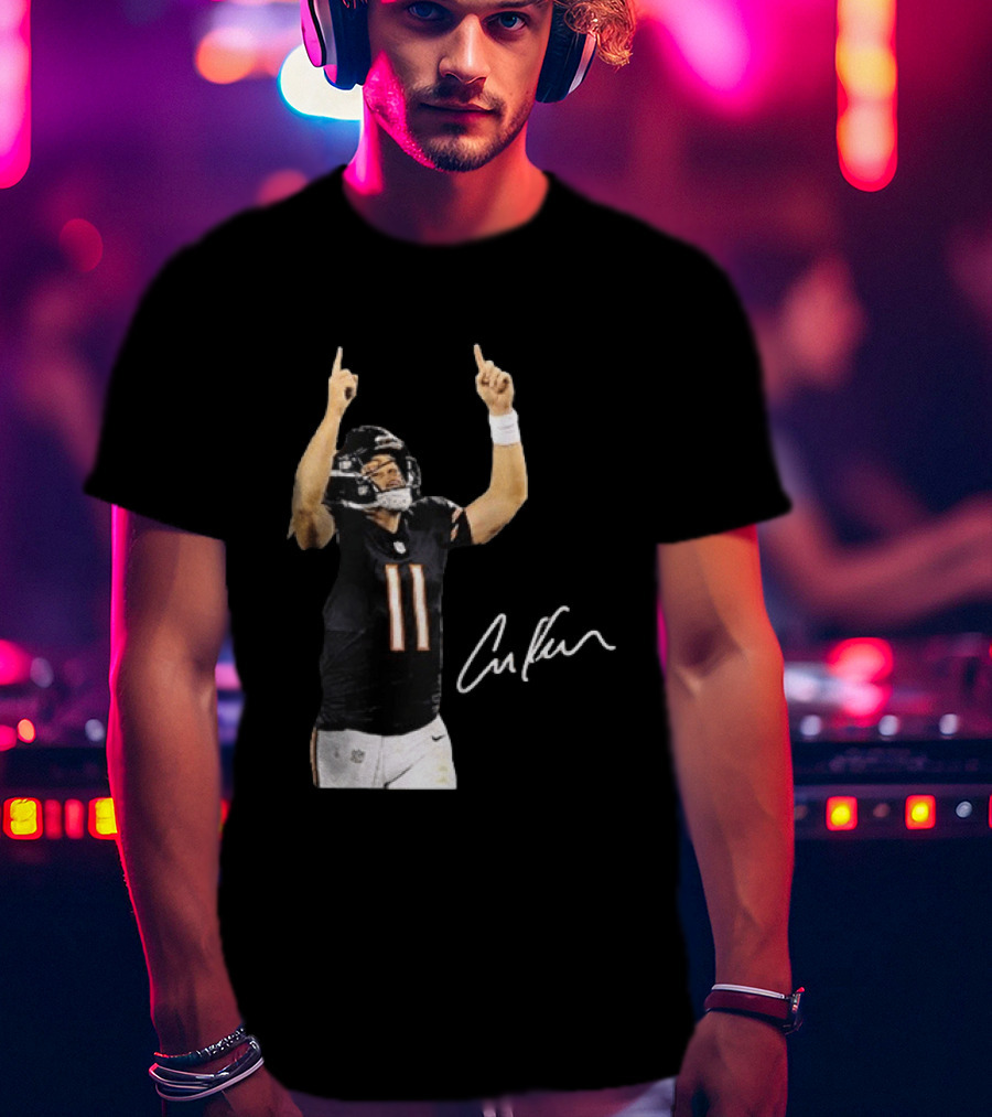 Case Keenum 11 Chicago Bears Football Player Signature Pointing Up T-Shirt