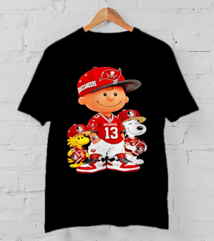 Charlie Brown 13 Snoopy Woodstock Buccaneers Florida State T-Shirt