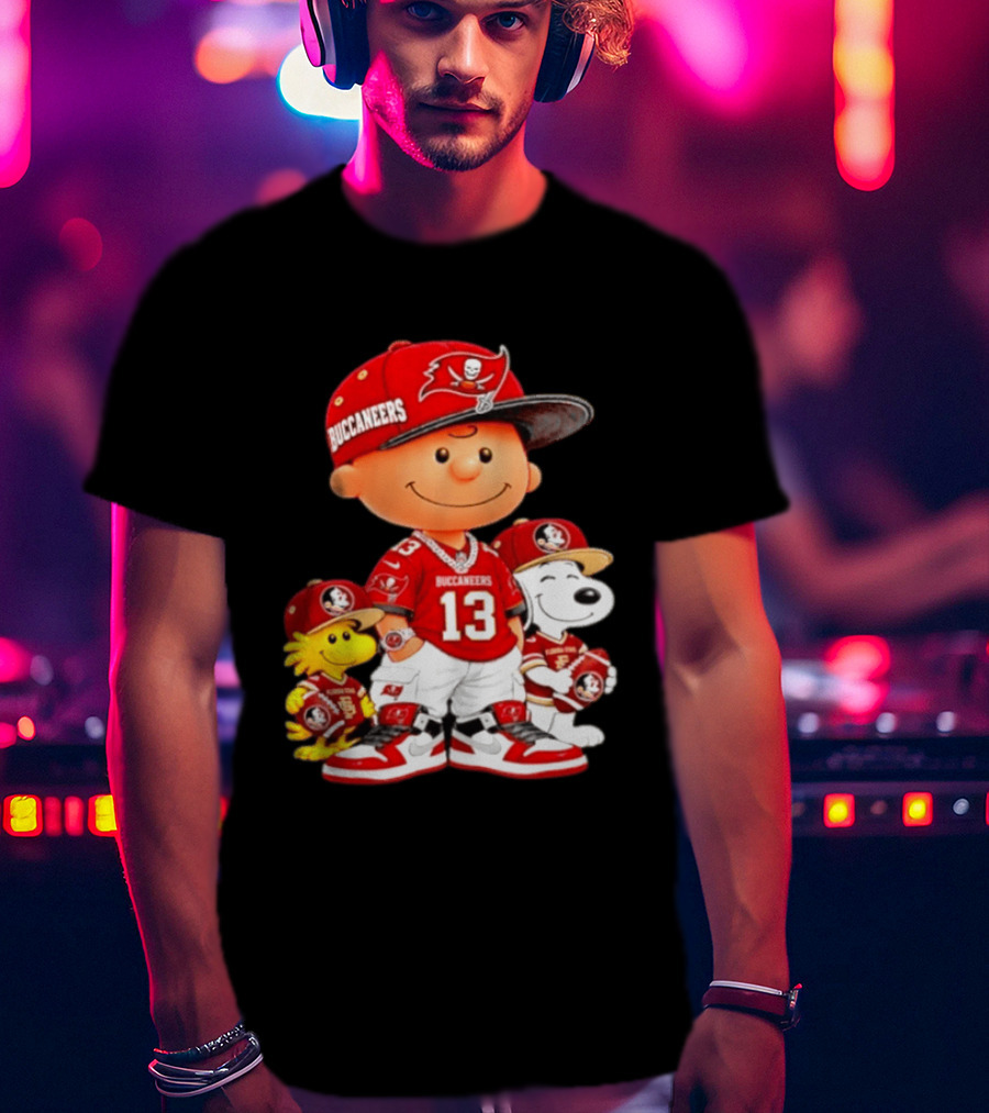 Charlie Brown 13 Snoopy Woodstock Buccaneers Florida State T-Shirt
