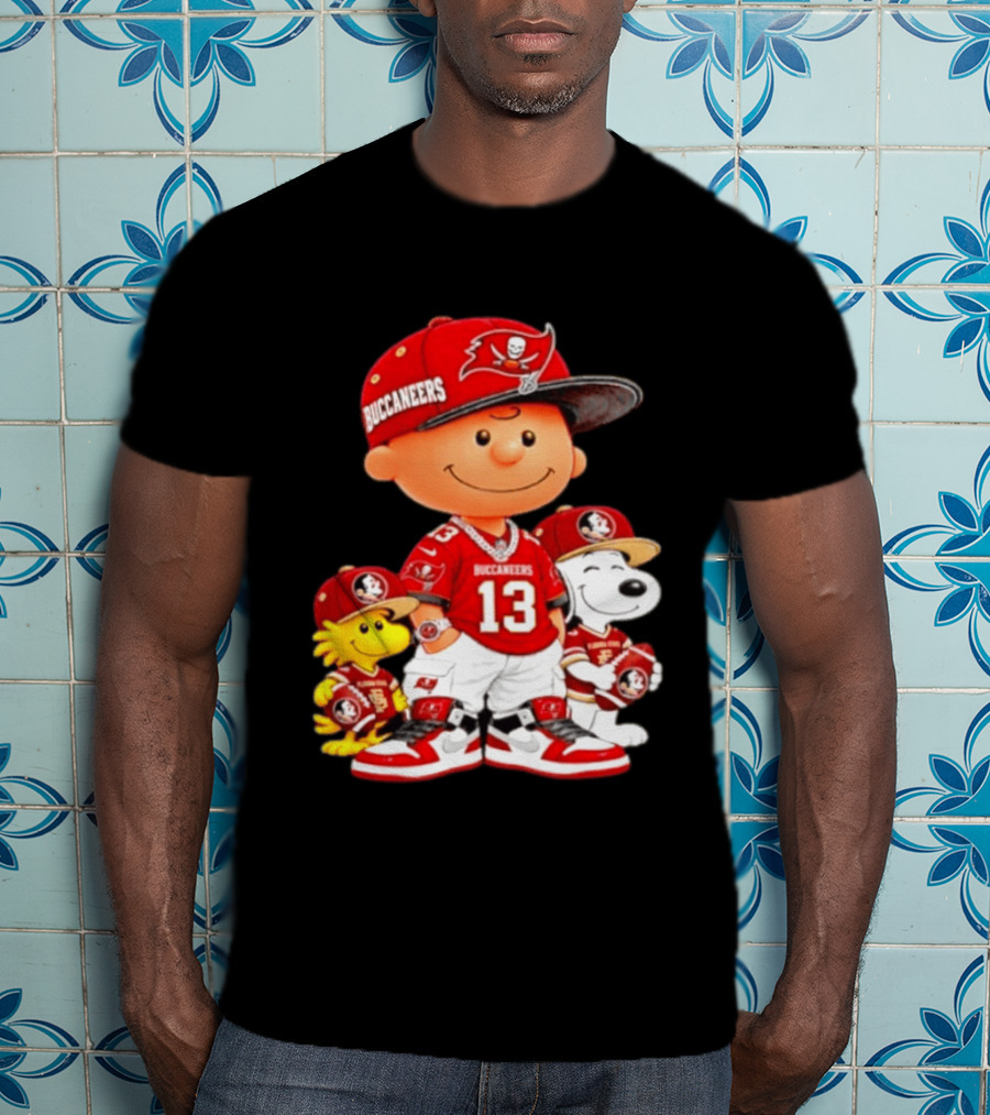 Charlie Brown 13 Snoopy Woodstock Buccaneers Florida State T-Shirt