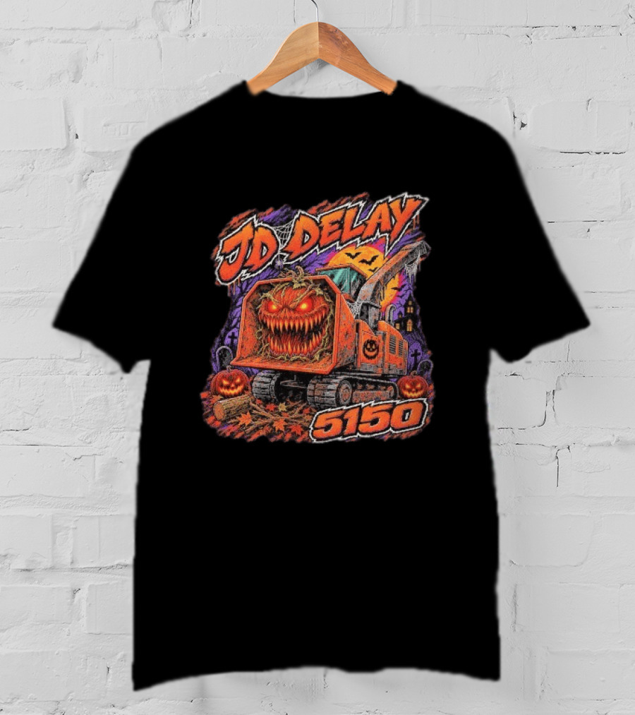 JD Delay 5150 Halloween Pumpkin Excavator Spooky T-Shirt