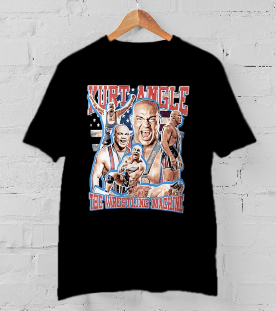 Kurt Angle The Wrestling Machine Bald Wrestler In Singlet Multiple Images T-Shirt