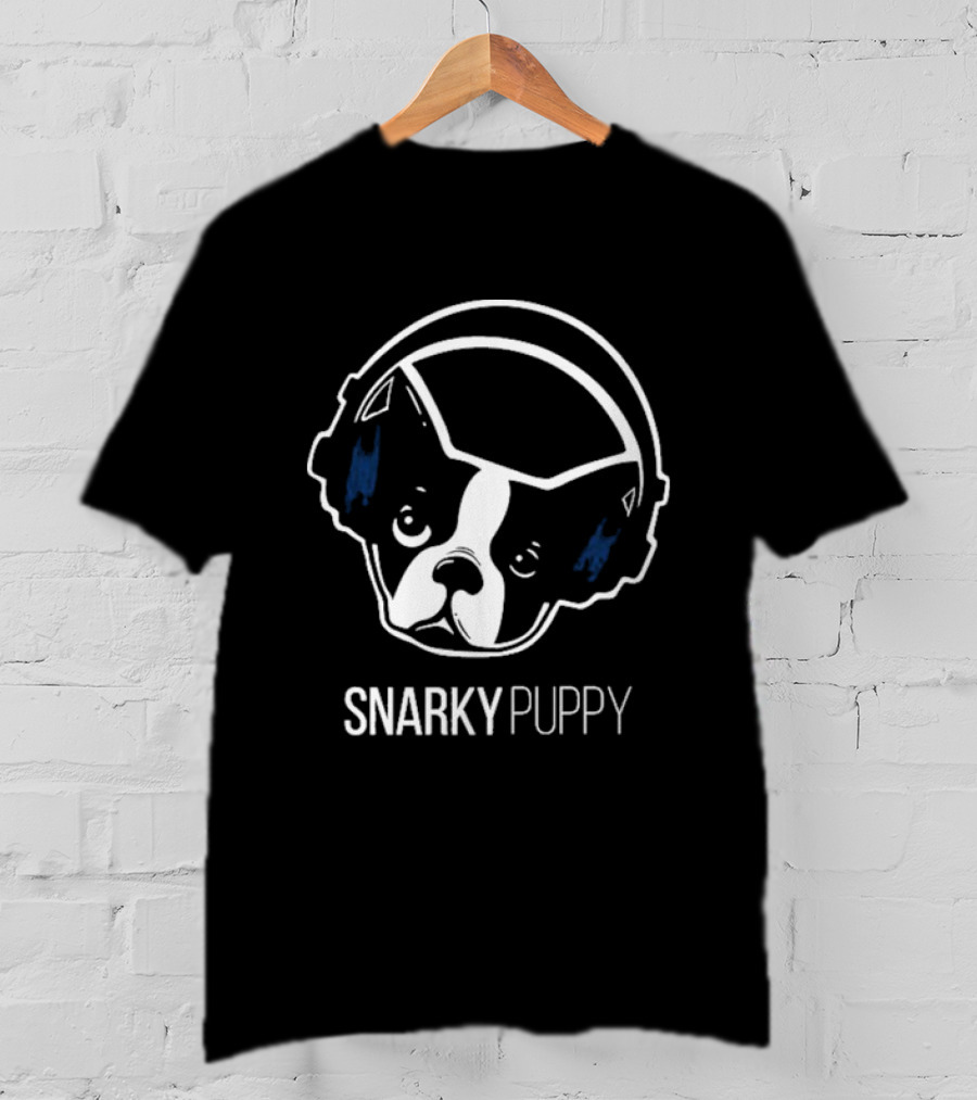 Snarky Puppy Dog With Headphones Music T-Shirt