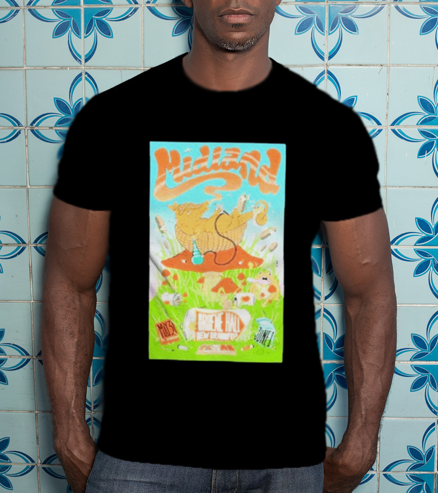 Midland Gruene Hall New Braunfels May 31 June 1 Armadillo On Mushroom T-Shirt
