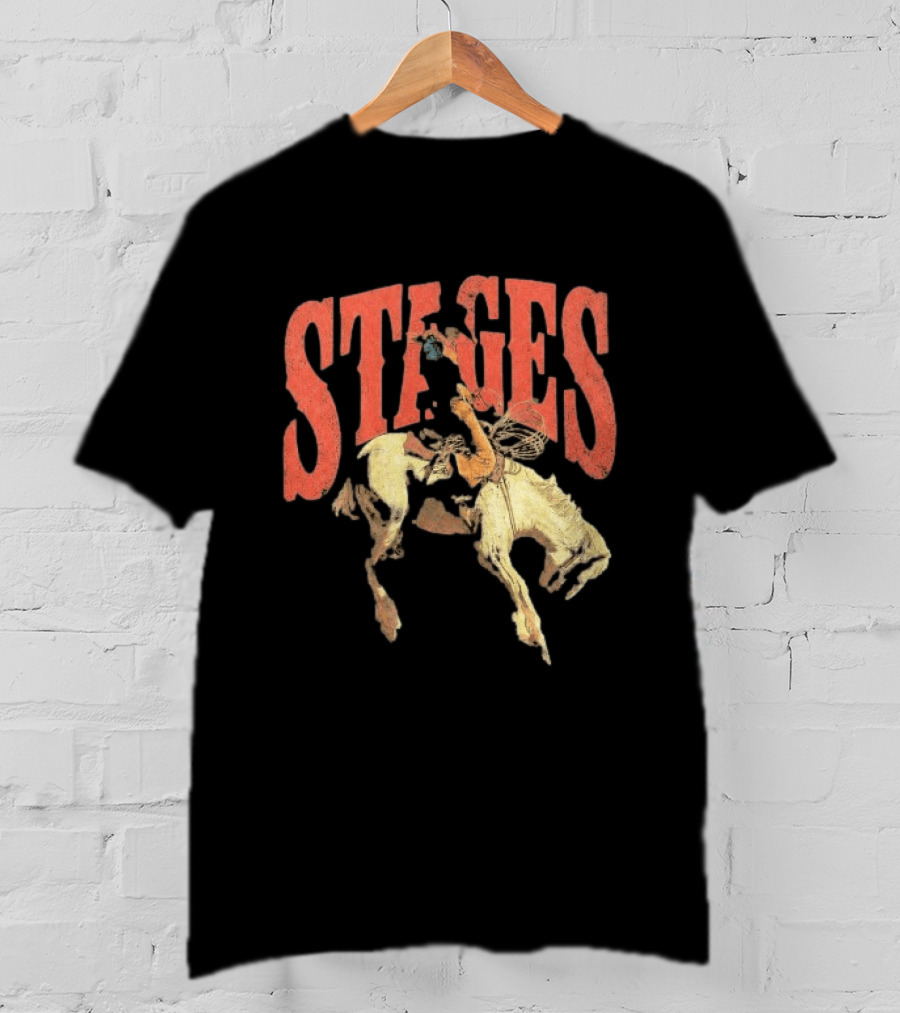 Stages Rodeo Cowboy And Horse Action T-Shirt